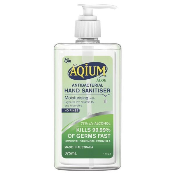 Aqium Hand Sanitiser (Aloe) 375ml ea