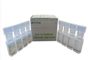 Sodium Chloride .9% Injection 10ml Amp 20