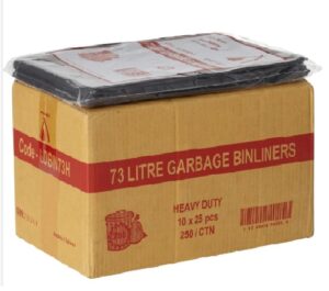 Bin Liner 73/78Lt Black H/D 250