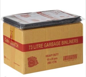 Bin Liner 73Lt Black EX/HD 250