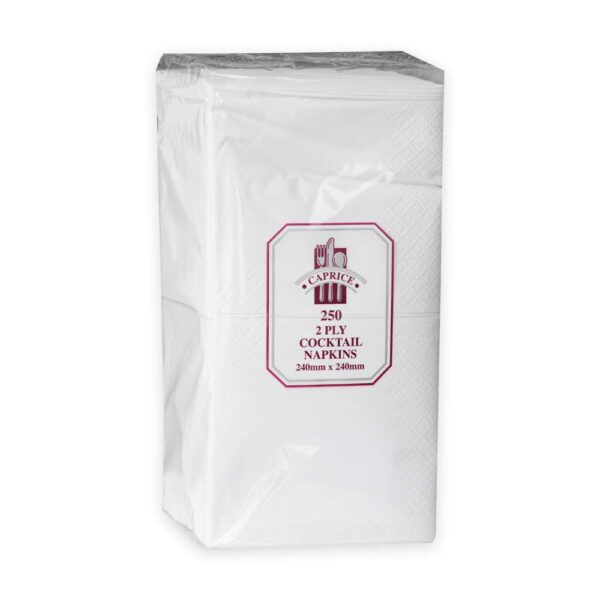 Napkin Caprice Cocktail 2ply White 2000