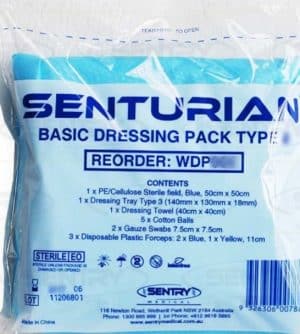 Dressing Pack Sentry non woven swab st ea