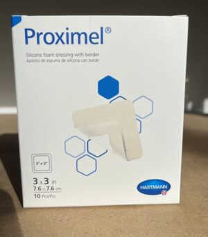 Proximel® Silicone Foam with border 7.6cm x 7.6cm ea