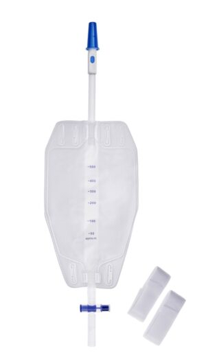 UNOQUIP Leg Bag  Sterile, 500ml, 9cm tube, T-Tap, Soft back
