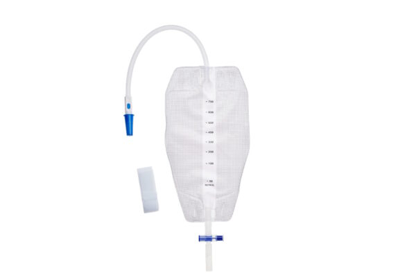 UNOQUIP Leg Bag  Sterile, 750ml, 9cm tube, T-Tap, Soft back