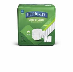 Medline Fitright Plus Brief Wrap M White pack/20