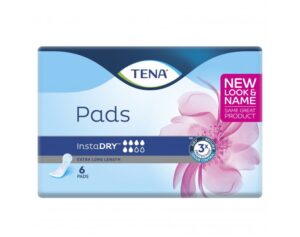 TENA Pads InstaDRY Extra Long Length 377mm pack/6