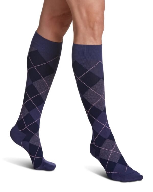 Sigvaris Shades Women Calf Size C Closed Toe Argyle